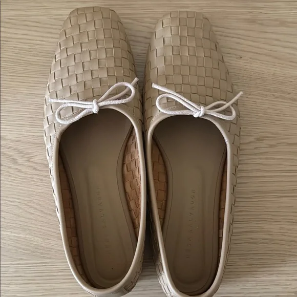 Woven Tan Flats - Picture 2 of 6